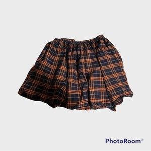 Unique Vintage Navy and Orange Plaid skirt, size 18